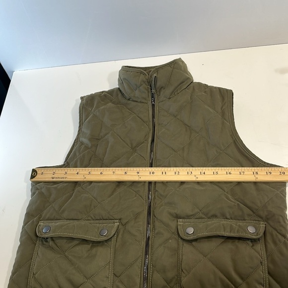 Thread & Supply Olive  Green Quilted Full Zip Snap Flap pockets  Womens large - Picture 6 of 12